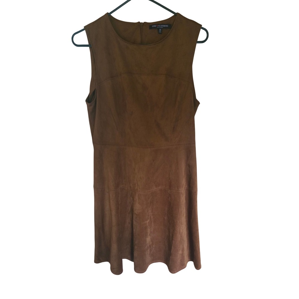 One Clothing Brown Faux Suede Sleeveless Boho Western Fairy Dress M